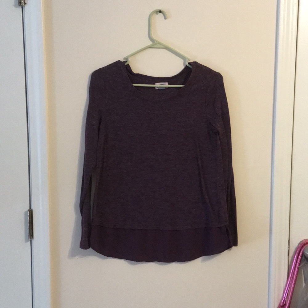Purple top with chiffon bottom